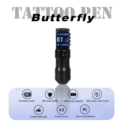 Бежични пиштољ за тетовирање са јапанским металним мотором од 2000 мАх, дугим трајањем батерије